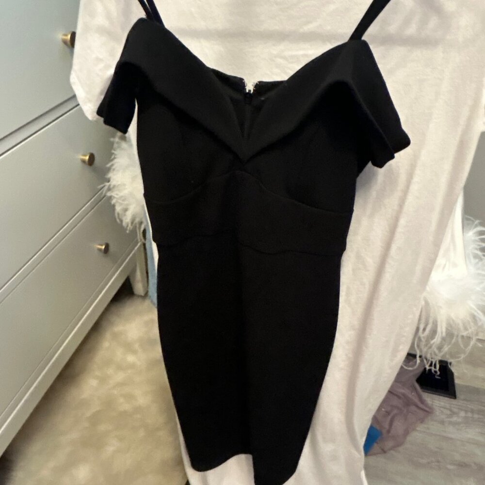 Off Shoulder Black Mini Dress